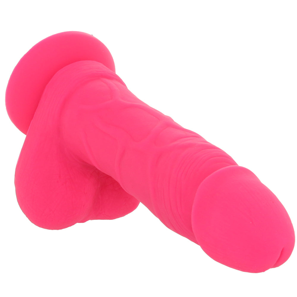 PinkCherry 7 Inch Pink Silicone Ballsy Dildo - Image 2