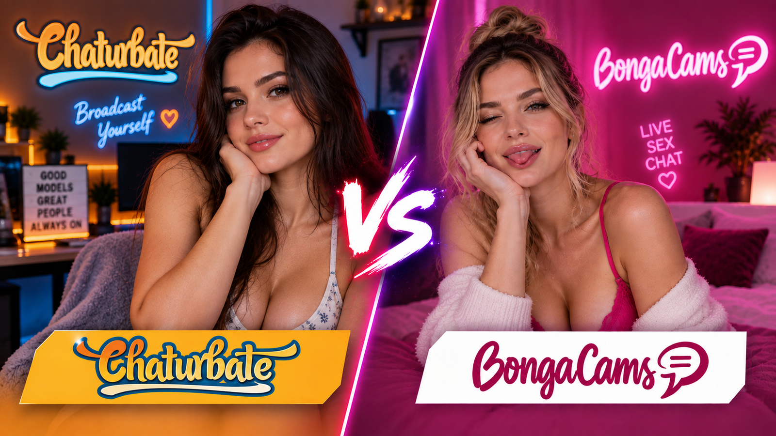Chaturbate vs BongaCams comparison 2026