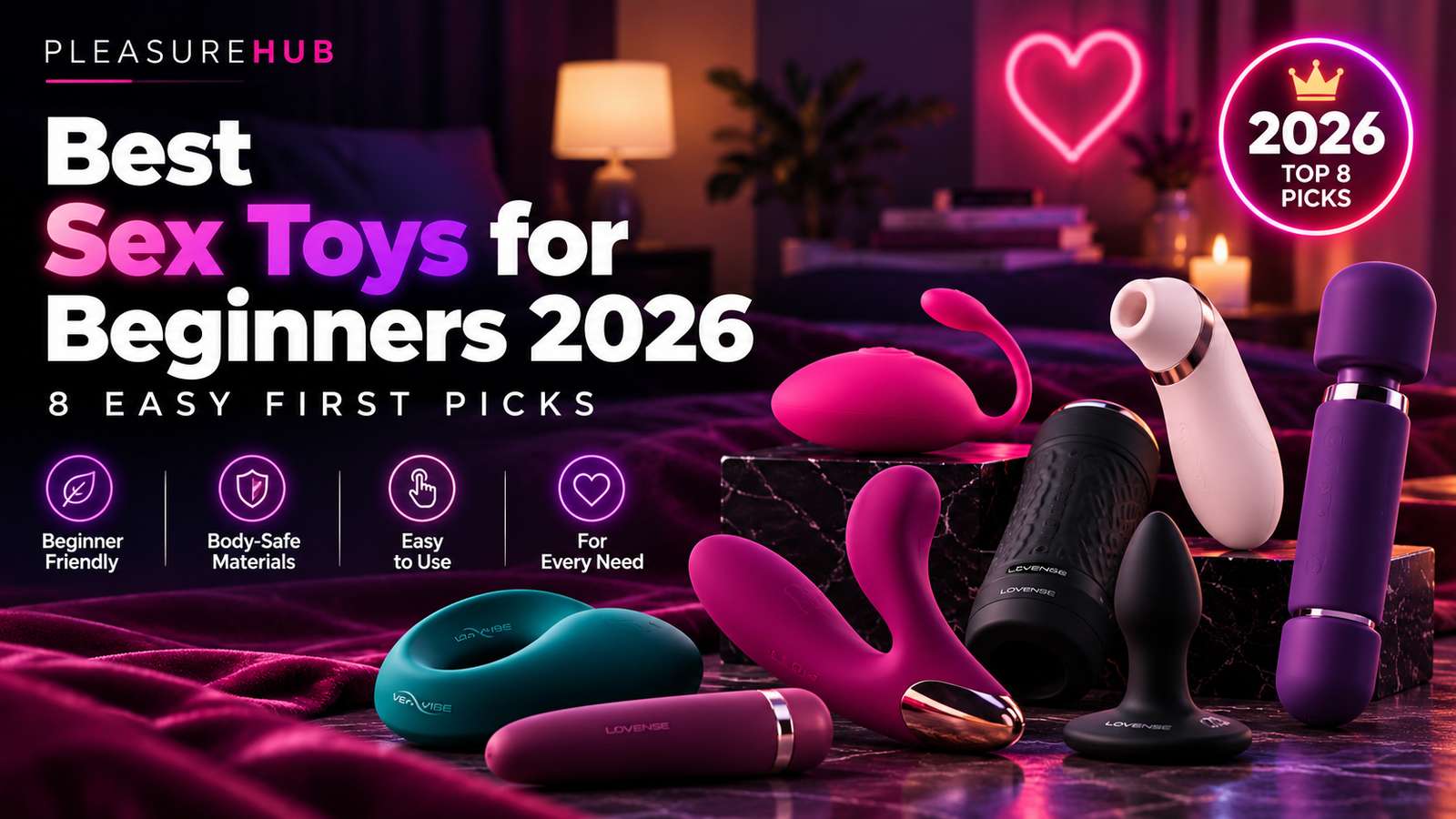 Best sex toys for beginners 2026 – PleasureHub top 8 easy first picks
