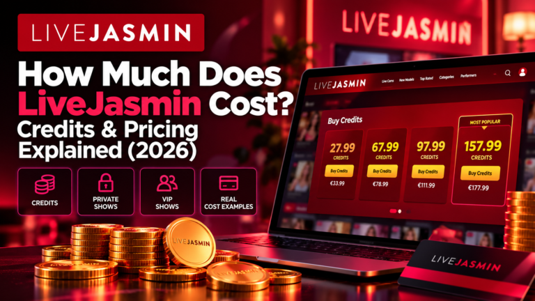 LiveJasmin cost in 2026 with credit prices, private shows, VIP Shows and real cost examples explained.